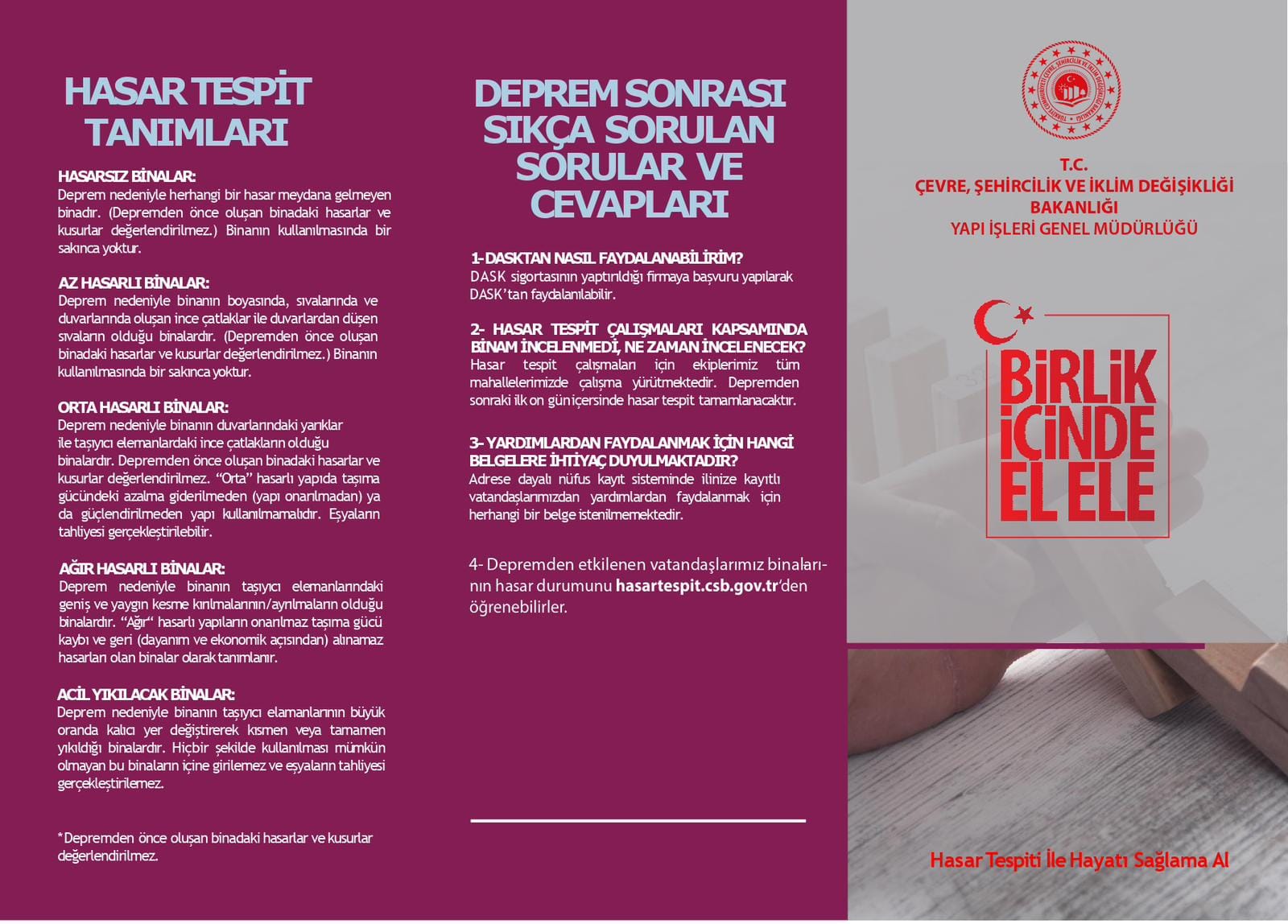 DEPREM SONRASI EN ÇOK YANITI ARANAN SORULAR ARASINDA YAPILARIN DURUMU OLDU