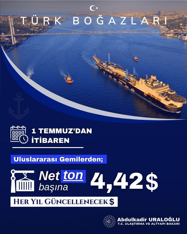 BOĞAZLARDAN ZAMLI GEÇİŞ BAŞLIYOR