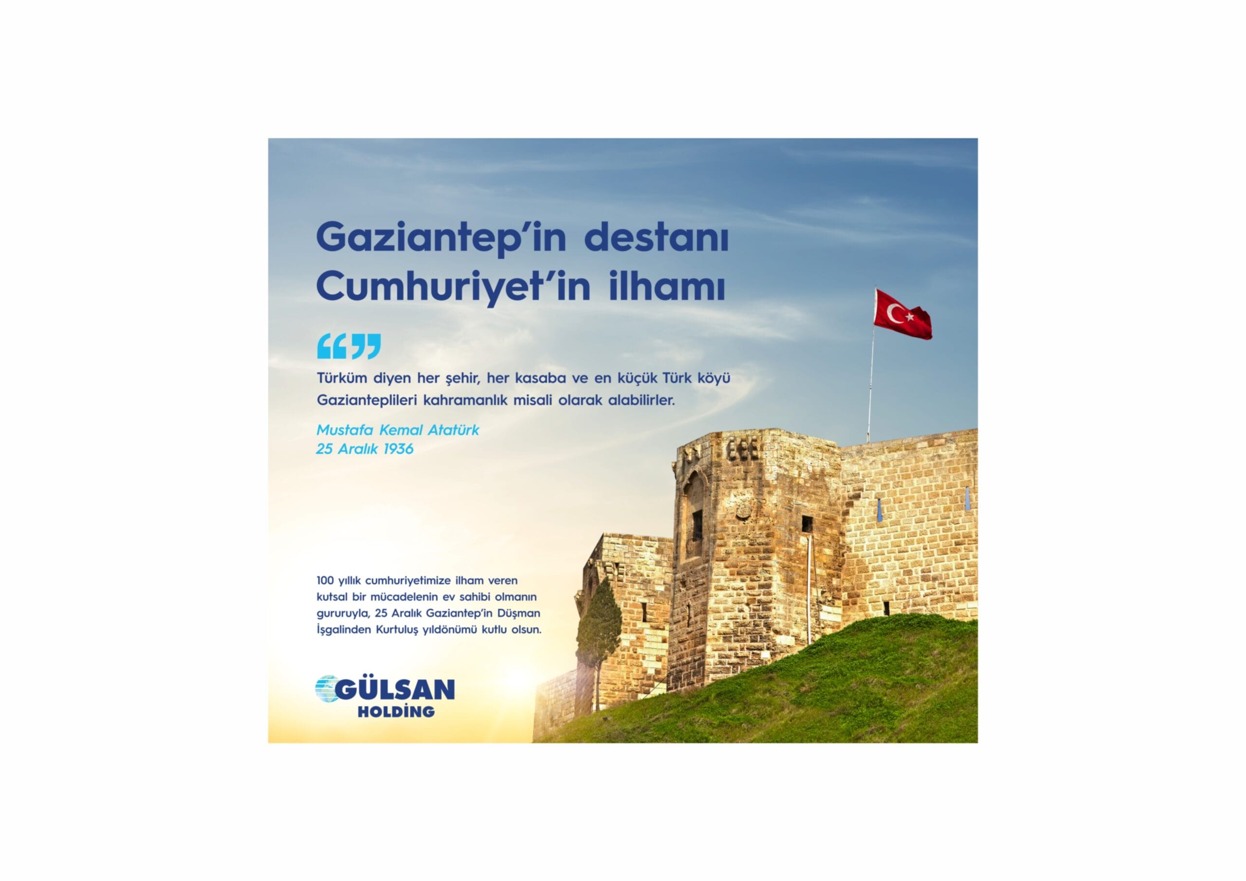 GÜLSAN HOLDİNG’DEN 25 ARALIK MESAJI