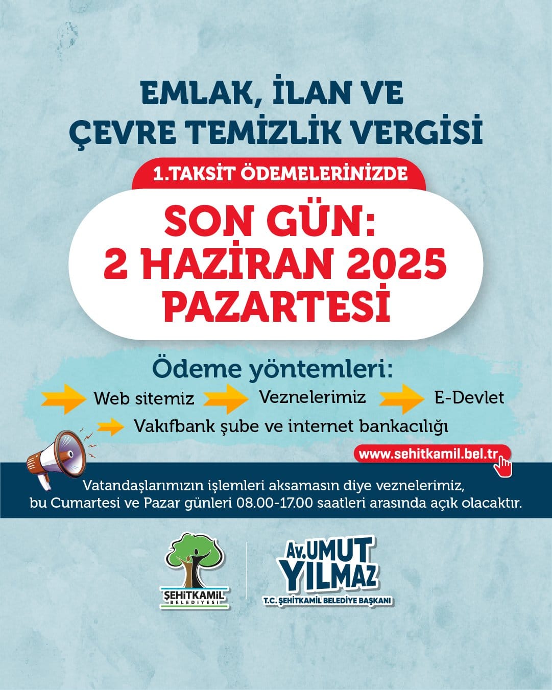 VERGİ ÖDEMELERİNDE SON GÜN 02 HAZİRAN