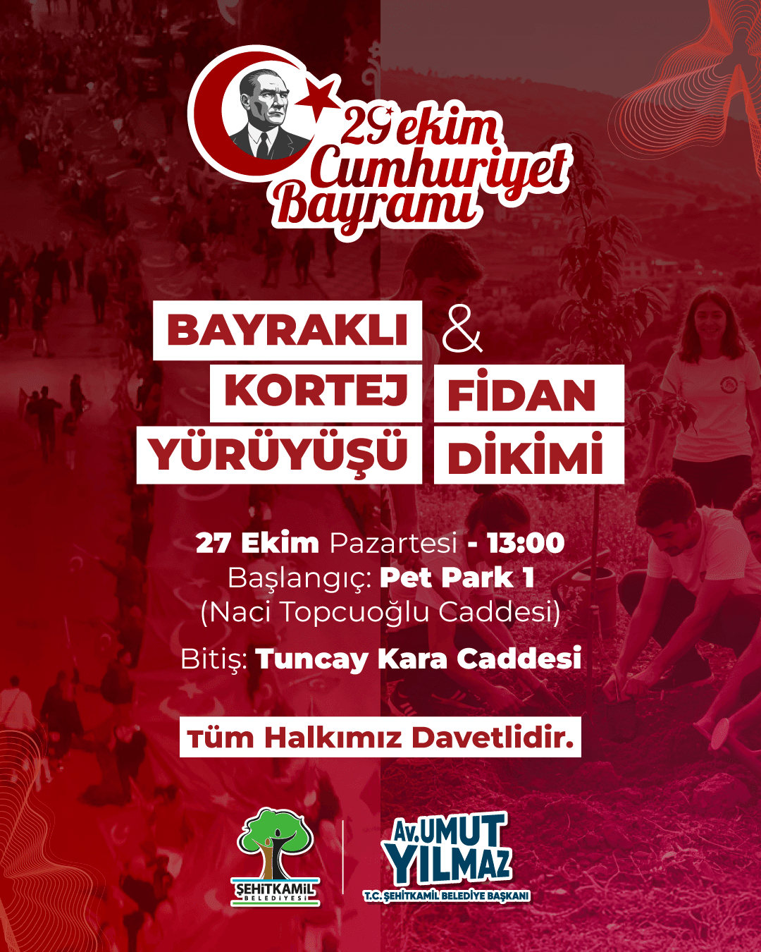 BAŞKAN YILMAZ’DAN BUGÜN GERÇEKLEŞECEK BAYRAKLI KORTEJ YÜRÜYÜŞÜNE DAVET