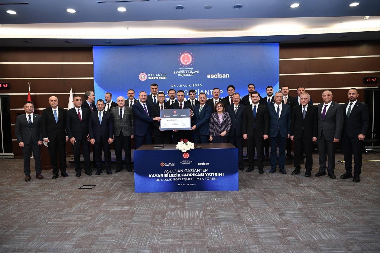 ASELSAN GAZİANTEP KAYAR BİLEZİK FABRİKASI İÇİN ORTAKLIK İMZA TÖRENİ GERÇEKLEŞTİRİLDİ