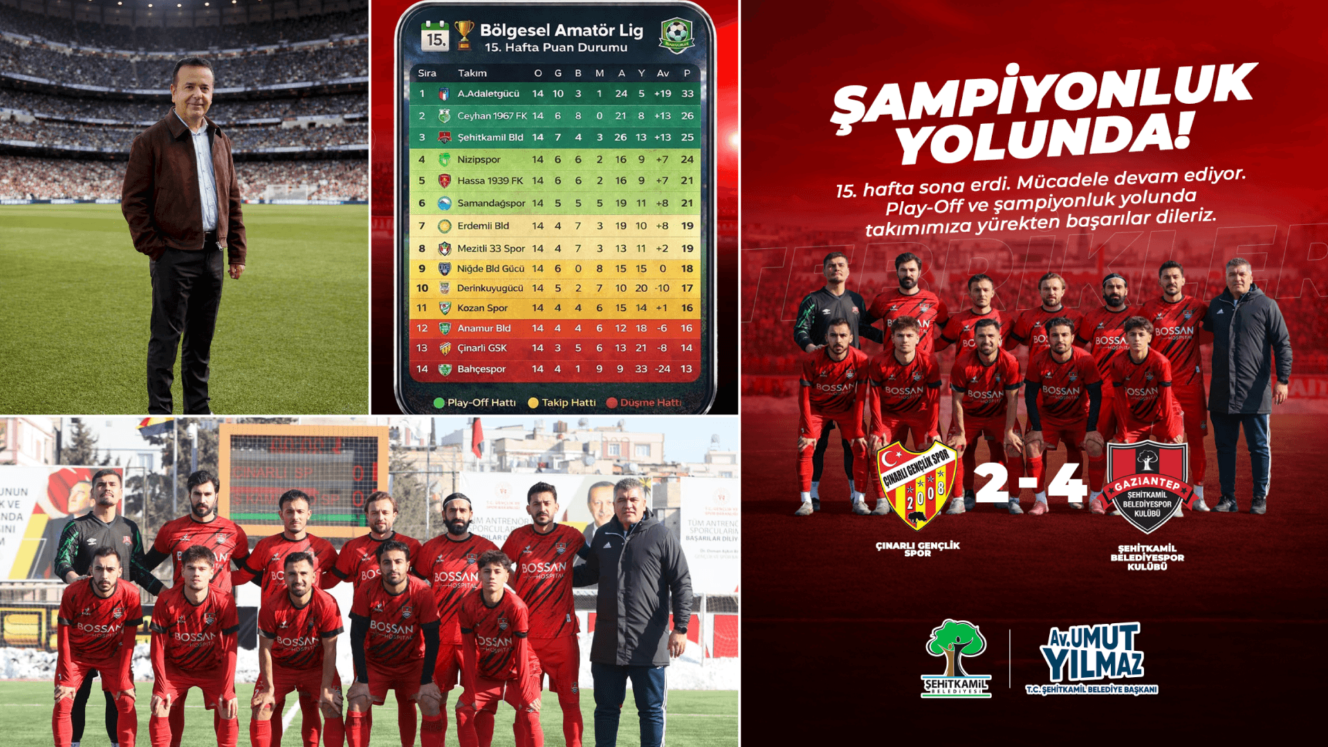 ŞEHİTKAMİL BELEDİYESPOR, ZİRVE YARIŞINI SÜRDÜRÜYOR