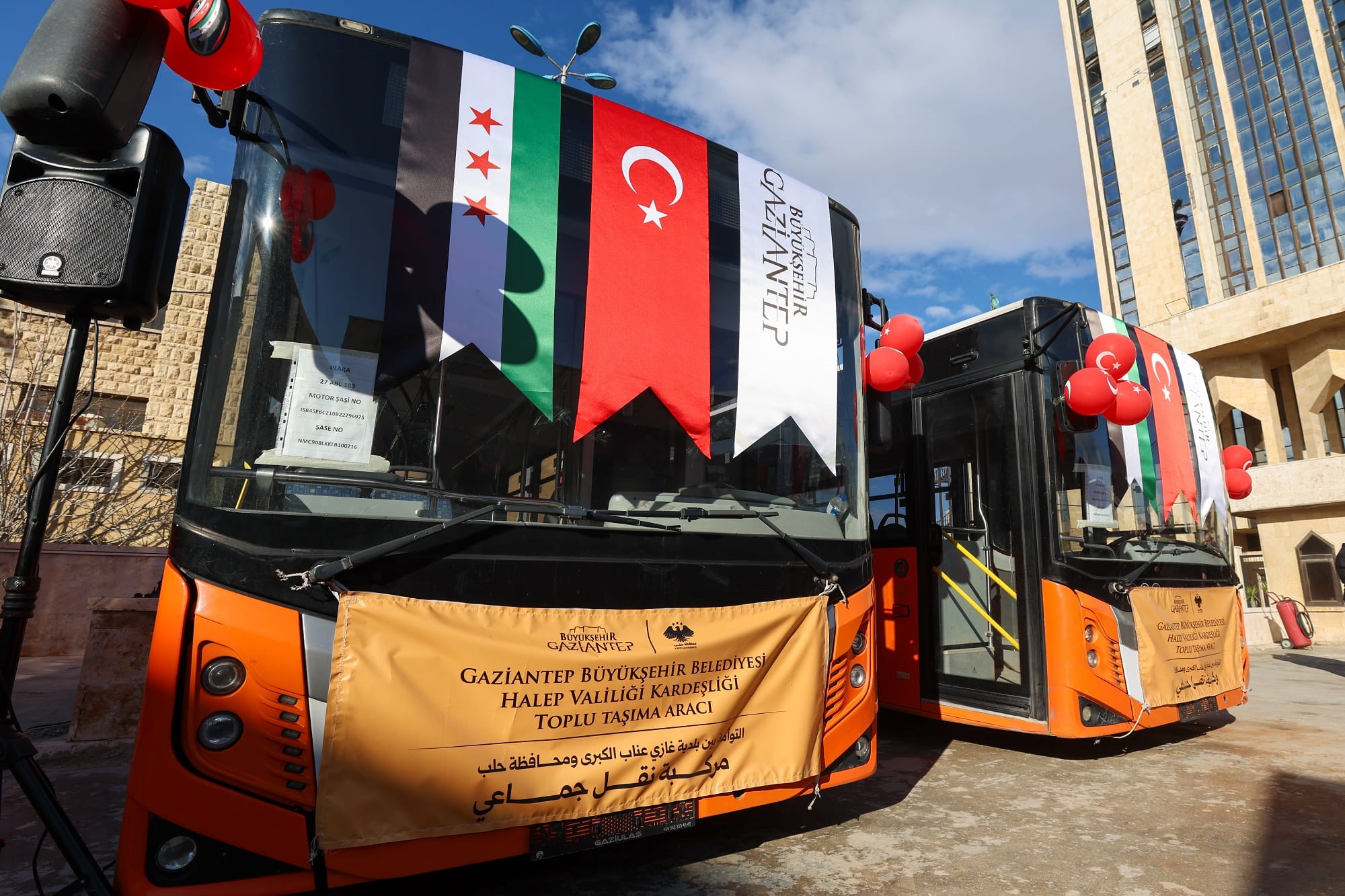 GAZİANTEP BÜYÜKŞEHİR’DEN HALEP’E YEŞİL ALAN VE ULAŞIM DESTEĞİ